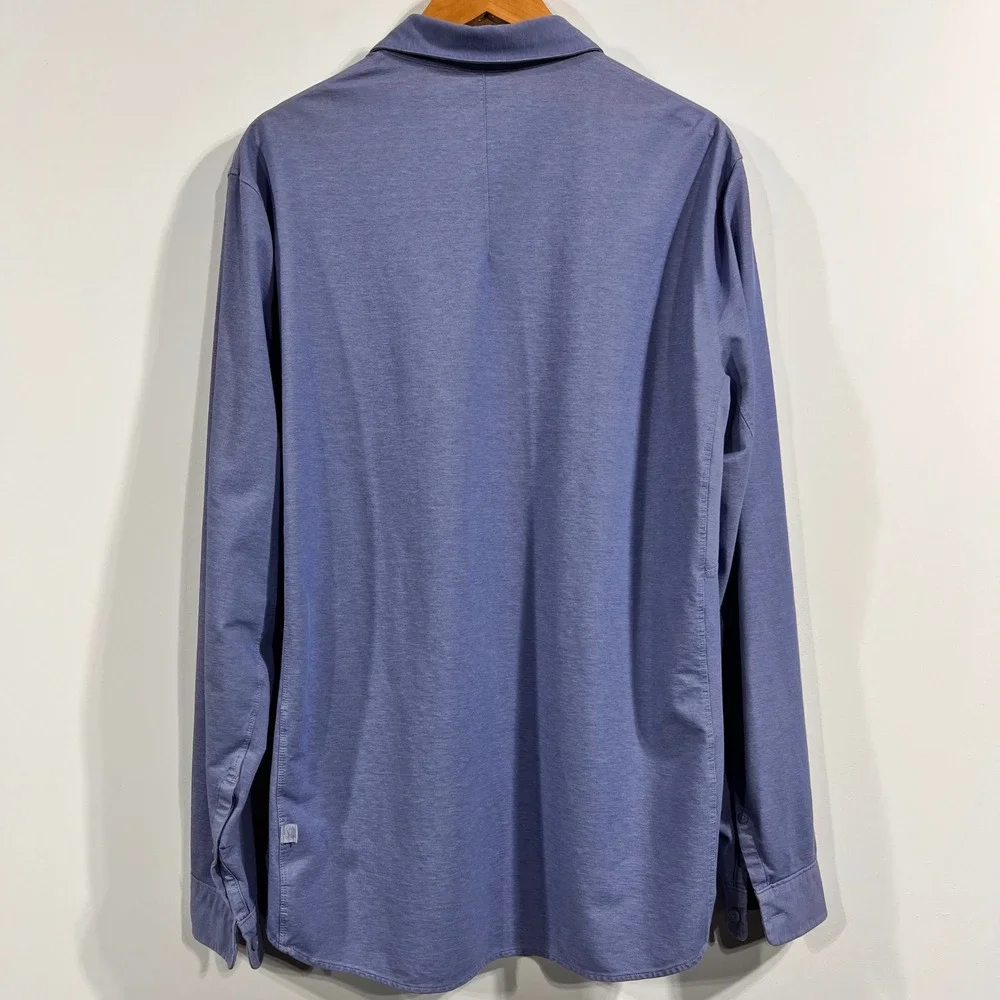 Lululemon Commission Mens Long Sleeve Button Down Shirt XL Blue‎ Career Office